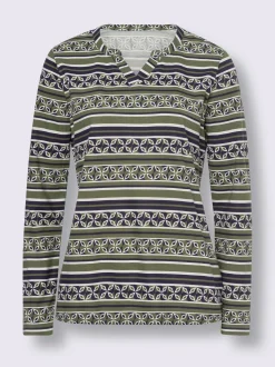 T-shirt à manches longues mélange de motifs