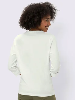 T-shirt à manches longues patte boutonnée fantaisie