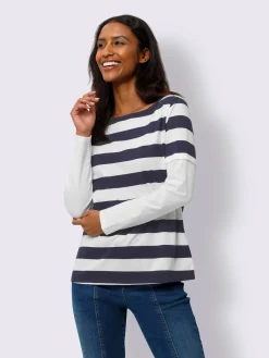 T-shirt à manches longues rayures tendance