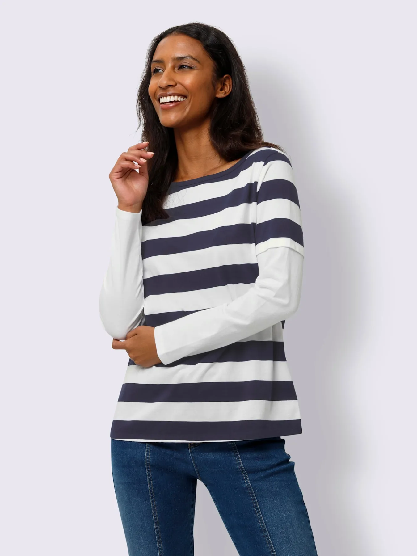 T-shirt à manches longues rayures tendance