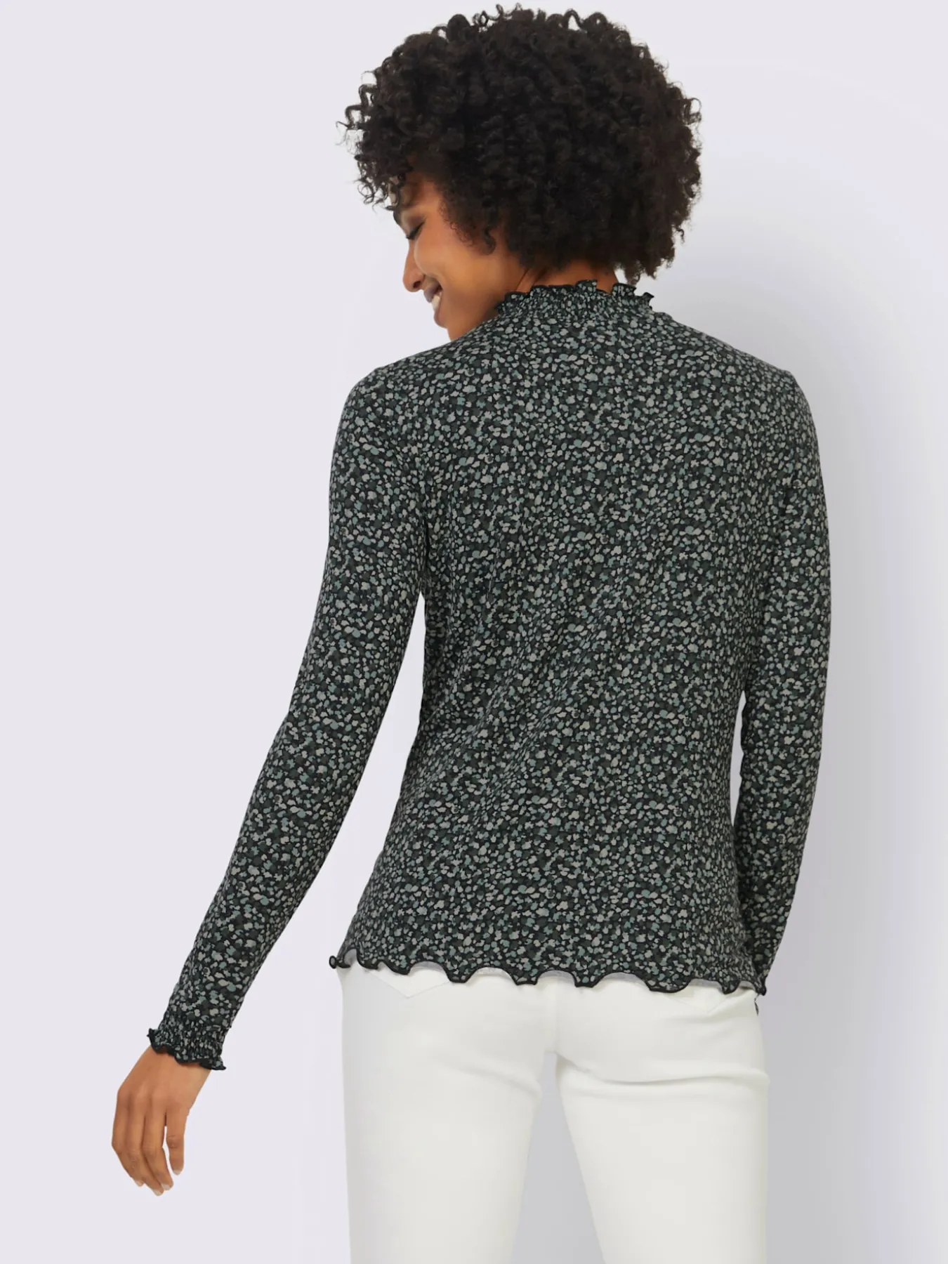 T-shirt à manches longues ravissant tissu imprimé