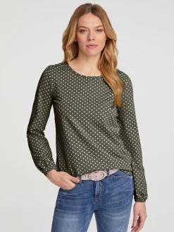 T-shirt à manches longues superbe motif à pois