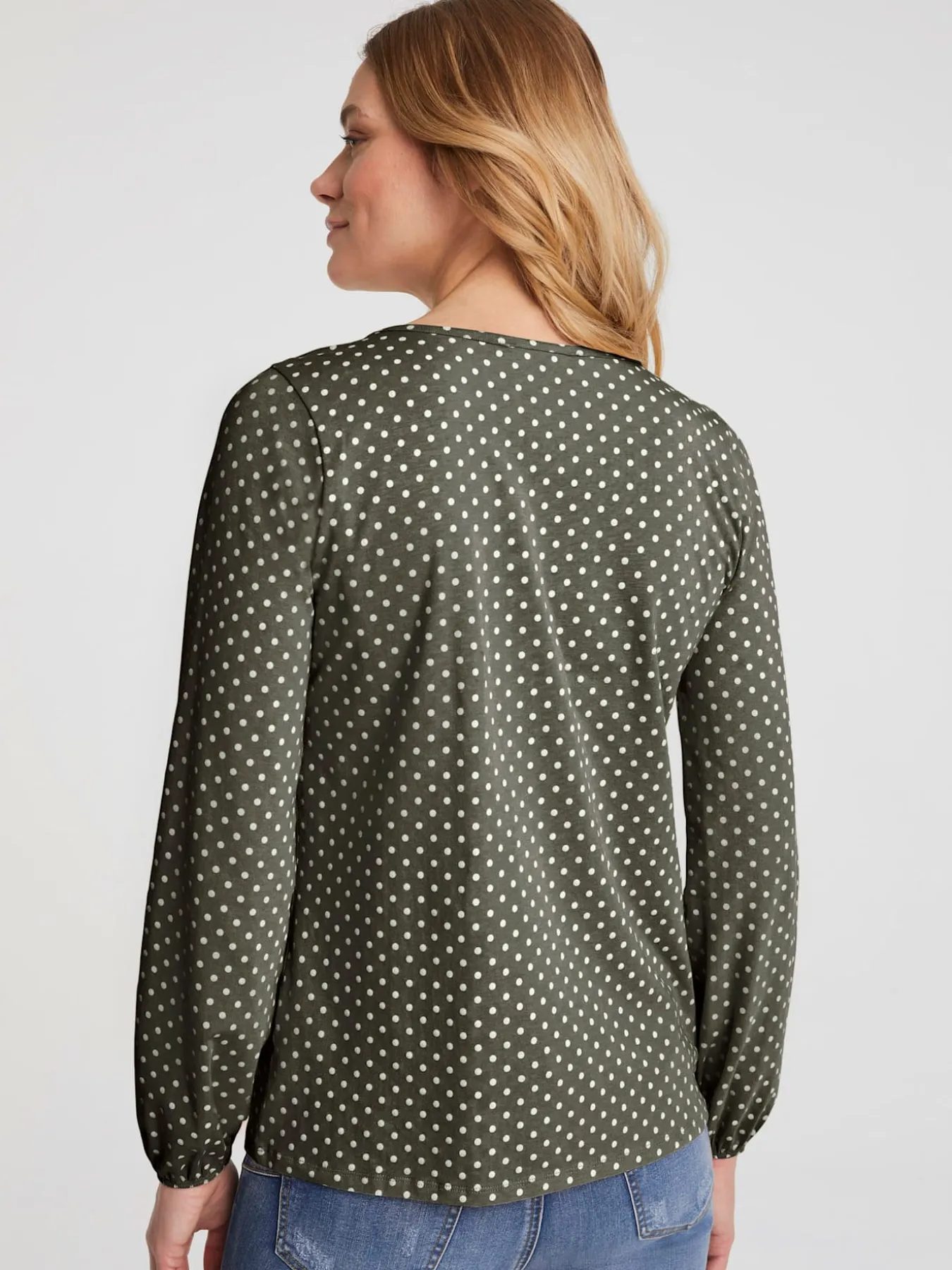 T-shirt à manches longues superbe motif à pois