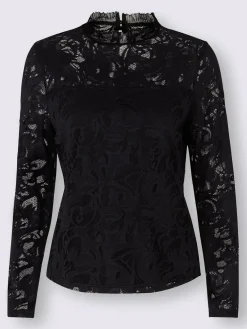 T-shirt à manches longues tout en dentelle