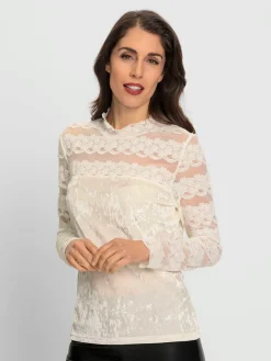 T-shirt à manches longues velours élastique brillant