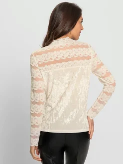 T-shirt à manches longues velours élastique brillant