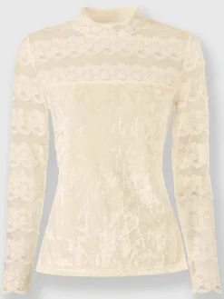 T-shirt à manches longues velours élastique brillant