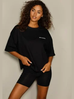 T-shirt ample logo brodé sur la poitrine