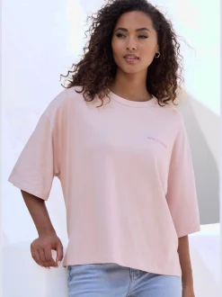 T-shirt ample logo brodé sur la poitrine