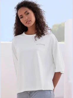 T-shirt ample logo brodé sur la poitrine