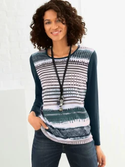 T-shirt avec un imprimé tendance et manches longues