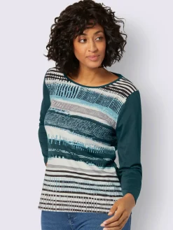 T-shirt avec un imprimé tendance et manches longues