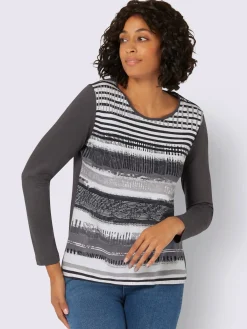 T-shirt avec un imprimé tendance et manches longues