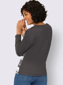 T-shirt avec un imprimé tendance et manches longues