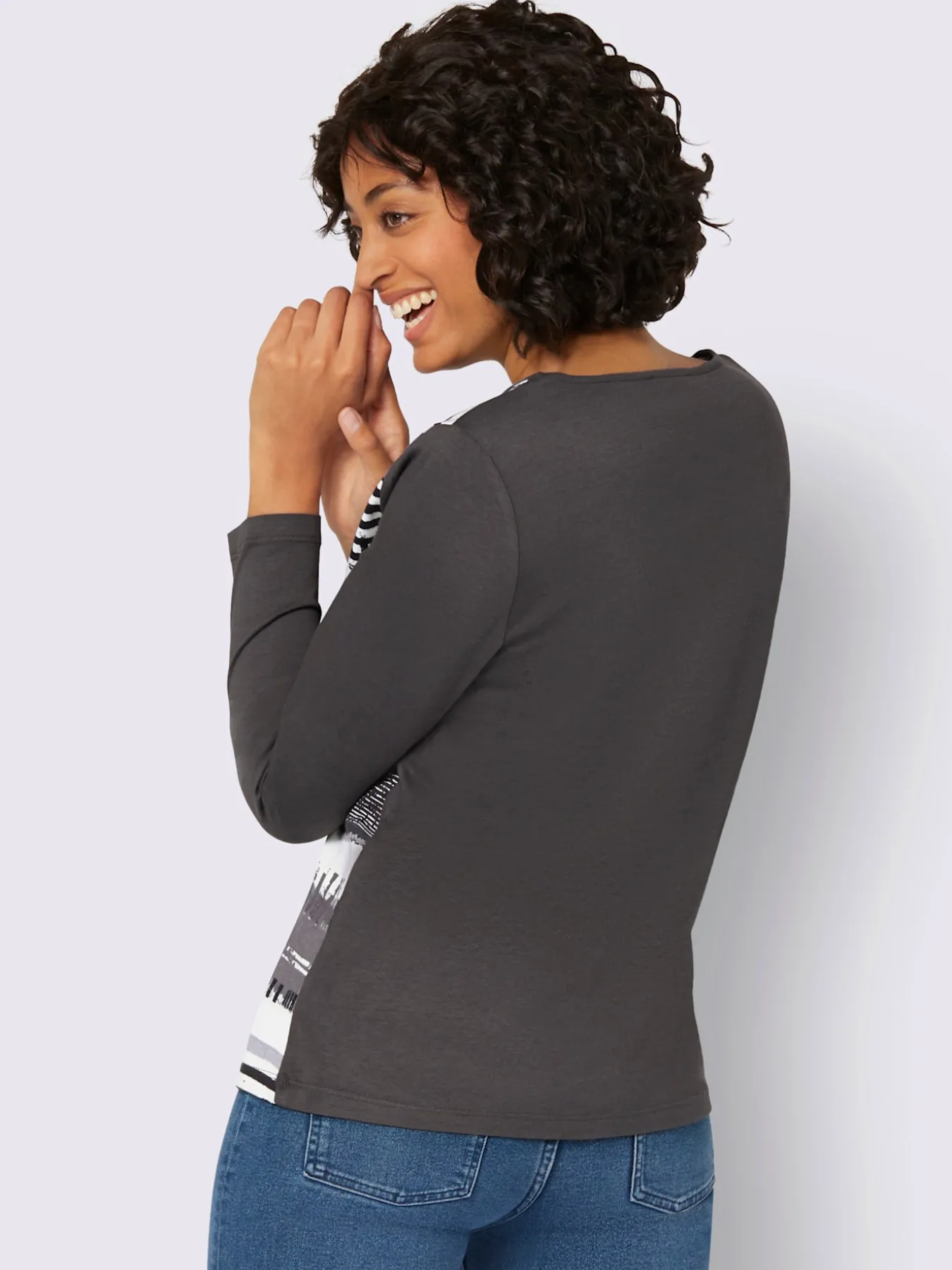 T-shirt avec un imprimé tendance et manches longues