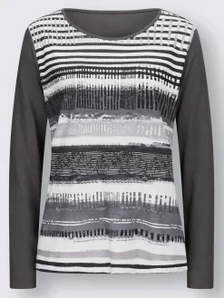 T-shirt avec un imprimé tendance et manches longues