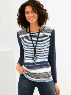 T-shirt avec un imprimé tendance et manches longues