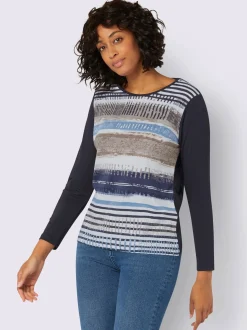 T-shirt avec un imprimé tendance et manches longues