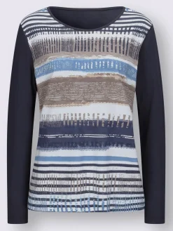 T-shirt avec un imprimé tendance et manches longues