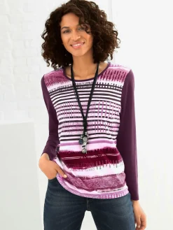T-shirt avec un imprimé tendance et manches longues