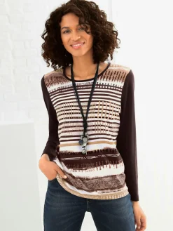 T-shirt avec un imprimé tendance et manches longues