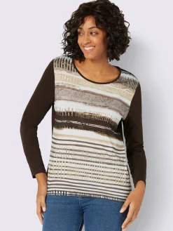 T-shirt avec un imprimé tendance et manches longues