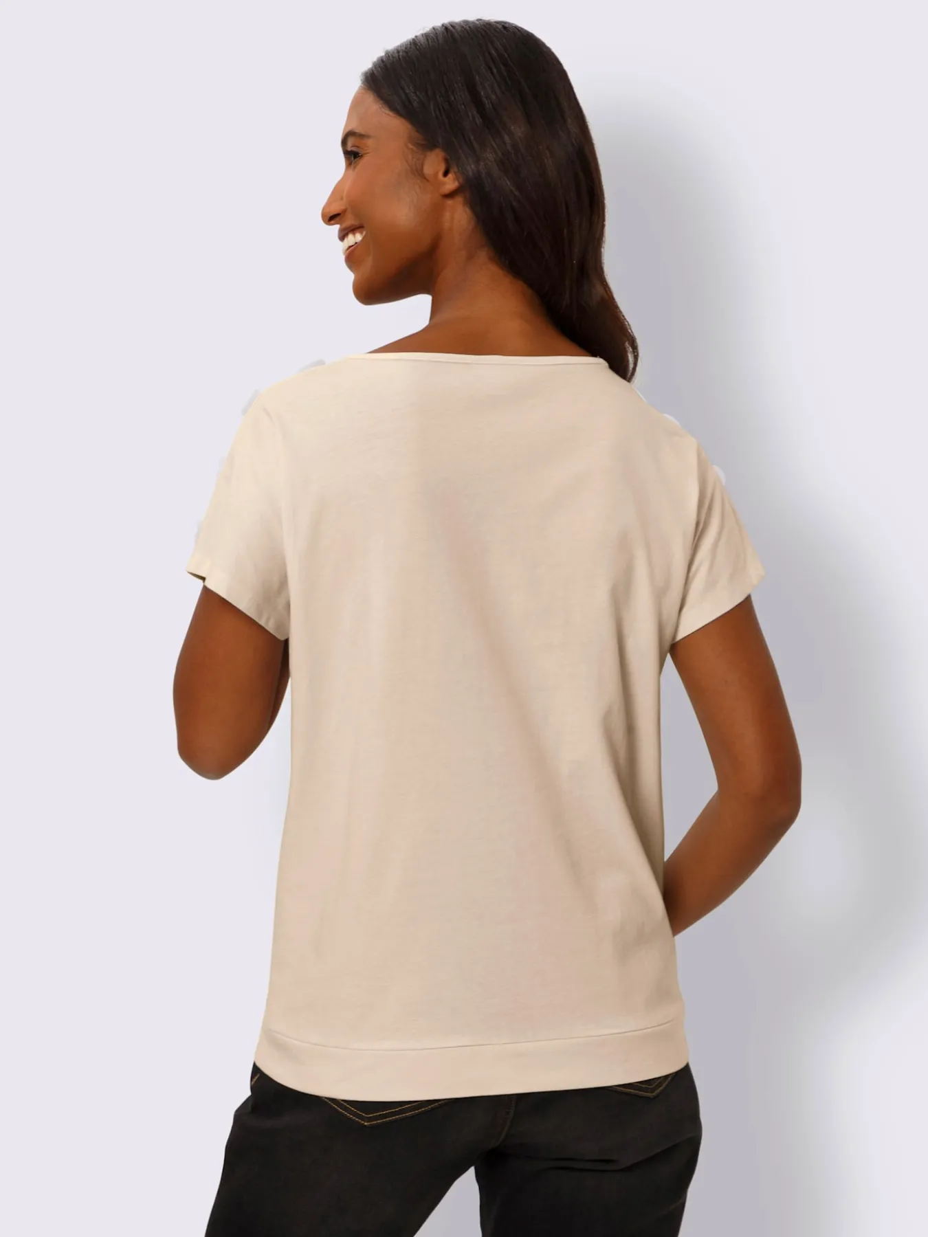 T-shirt boutons fantaisie aux épaules