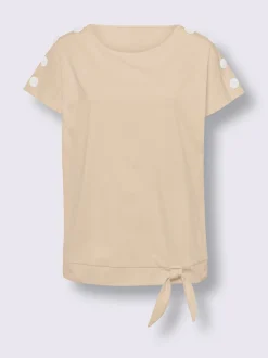 T-shirt boutons fantaisie aux épaules