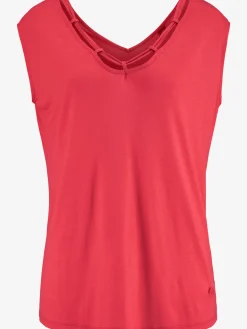 T-shirt col v avec cordons