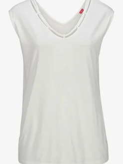 T-shirt col v avec cordons