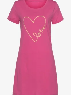 T-shirt de nuit chemise de nuit avec imprimé cœur