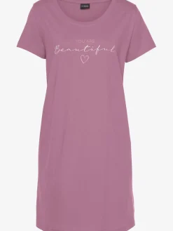 T-shirt de nuit court avec imprimé devant