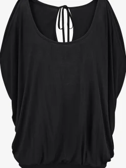 T-shirt de plage coupe affinante, fentes aux manches
