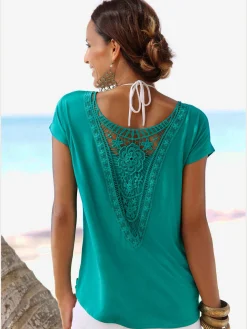 T-shirt de plage encolure ronde