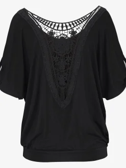 T-shirt de plage joli détail crochet au dos