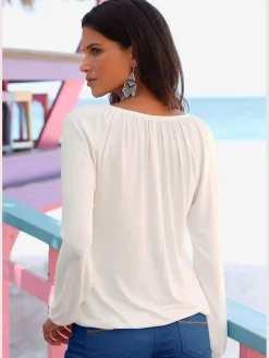 T-shirt de plage lien à nouer à l'encolure élastiquée