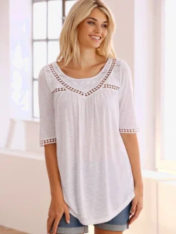 T-shirt détails en dentelle tendance