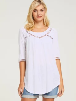 T-shirt détails en dentelle tendance