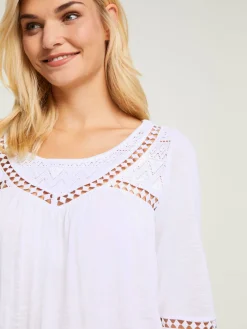 T-shirt détails en dentelle tendance
