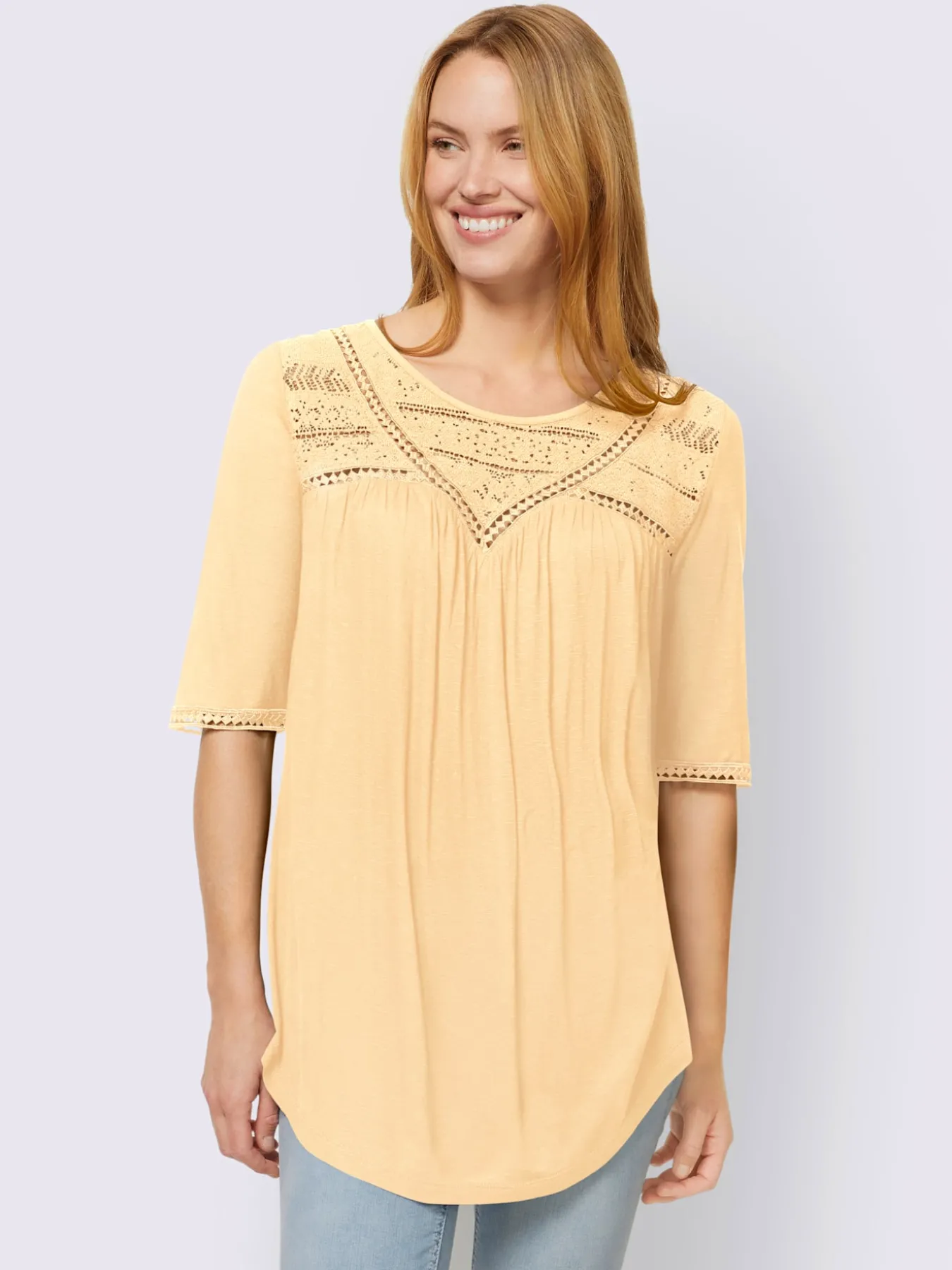 T-shirt détails en dentelle tendance