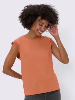 T-shirt empiècement en dentelle
