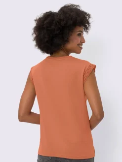T-shirt empiècement en dentelle