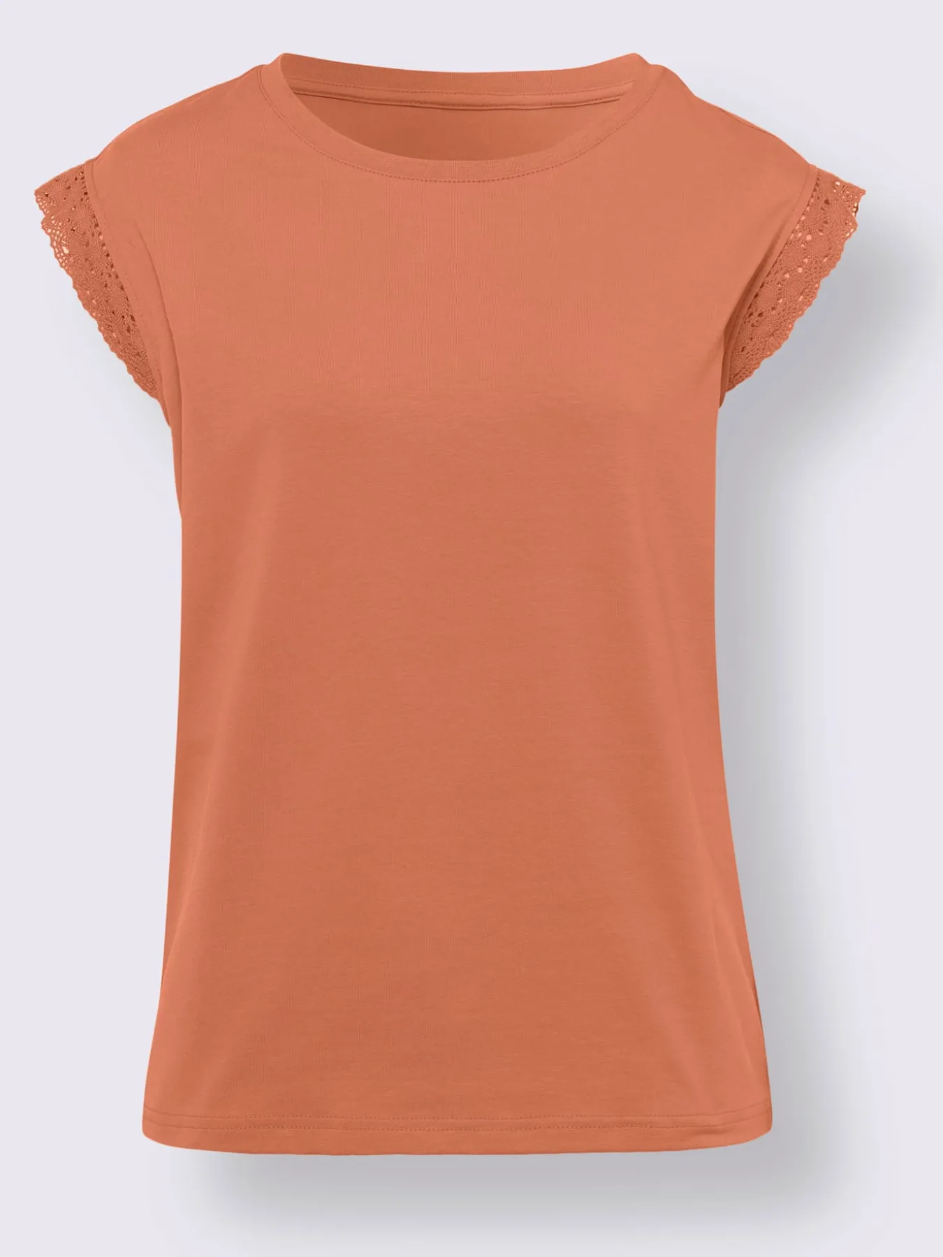 T-shirt empiècement en dentelle