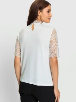T-shirt en dentelle avec dentelle transparente