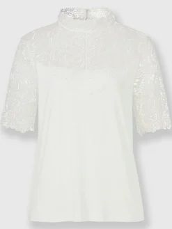 T-shirt en dentelle avec dentelle transparente