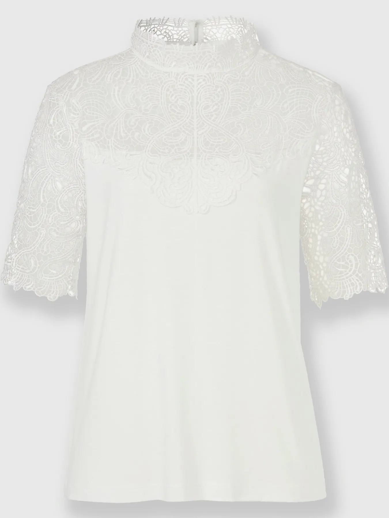 T-shirt en dentelle avec dentelle transparente