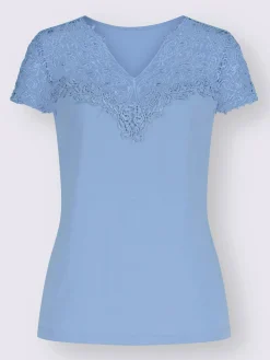 T-shirt en dentelle empiècement en dentelle