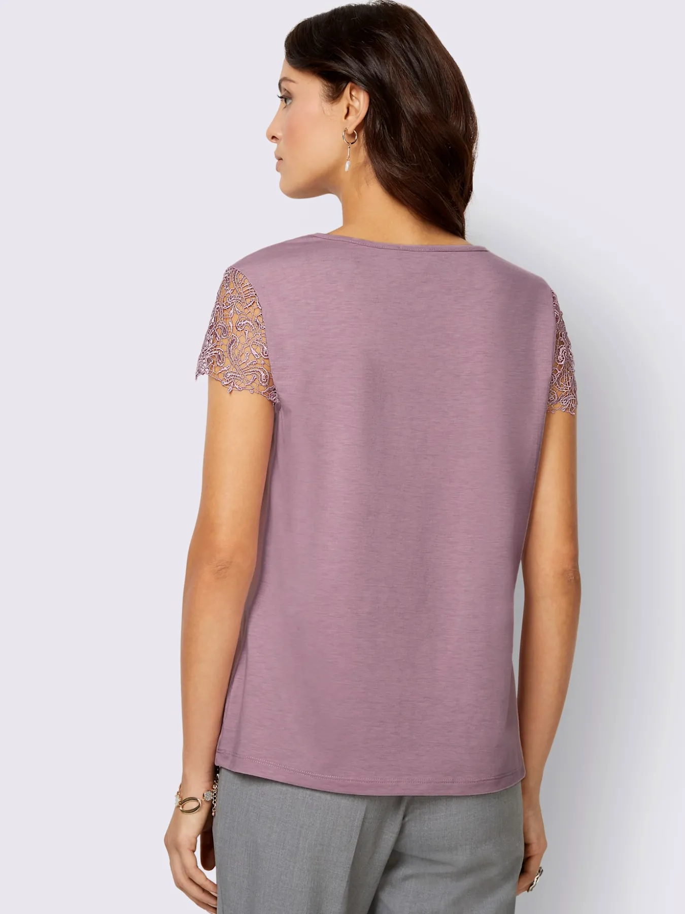 T-shirt en dentelle empiècement en dentelle