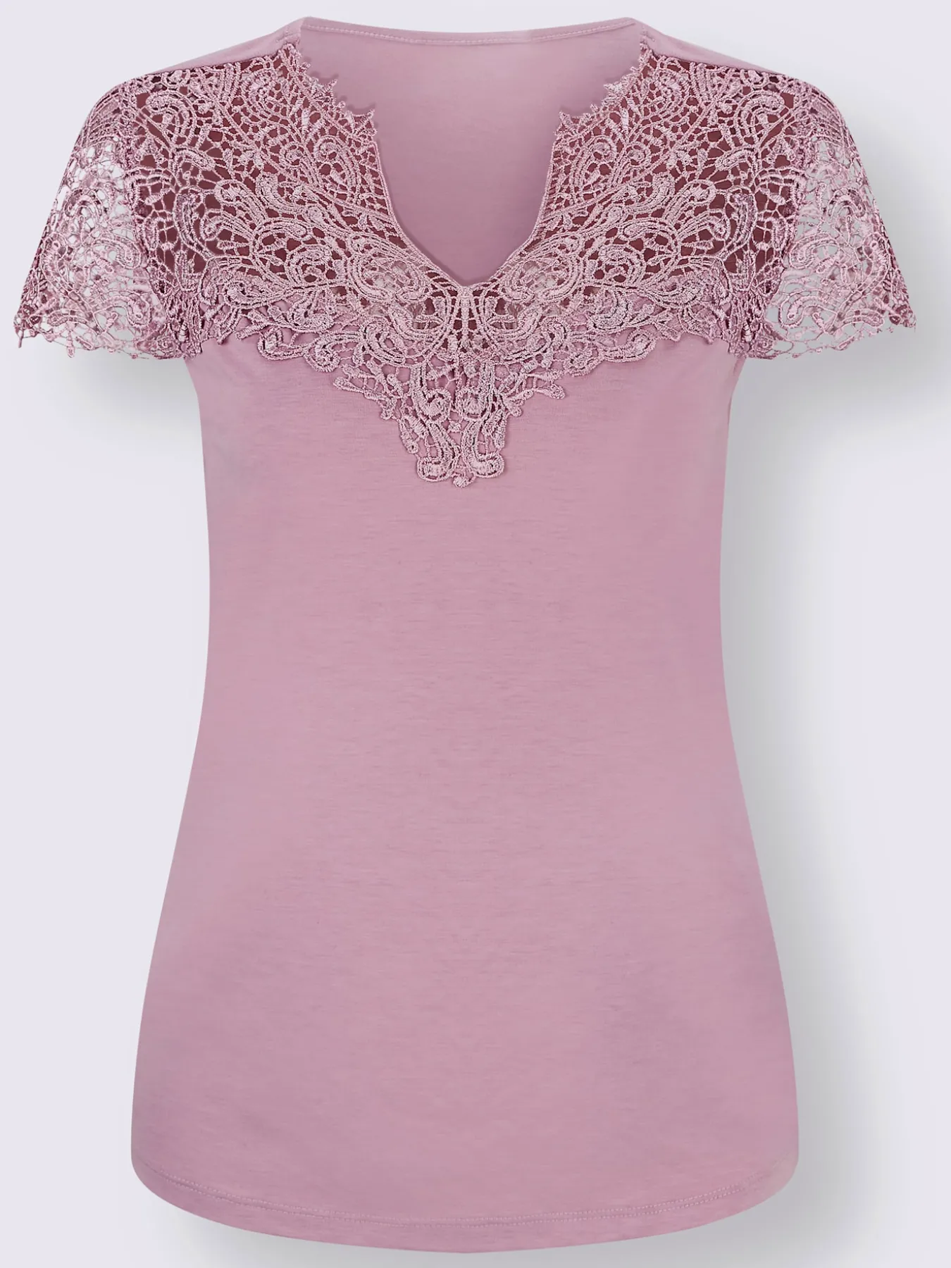 T-shirt en dentelle empiècement en dentelle