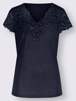 T-shirt en dentelle empiècement en dentelle